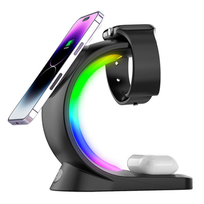 4-in-1 Magnetic Wireless Charger with Atmosphere Light